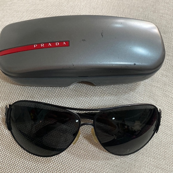 PRADA black oversized rhinestone sunglasses 🕶️ with case - Picture 1 of 16